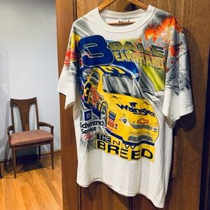 Vintage NASCAR CHASE DALE EARNHARDT ALL OVER PRINT Double Sided T-Shirt